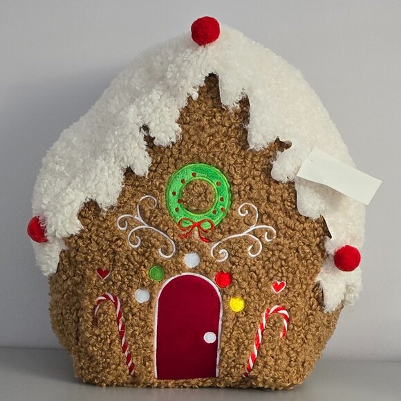 NEW Decorated Gingerbread House Pillow - Picture 1 of 3